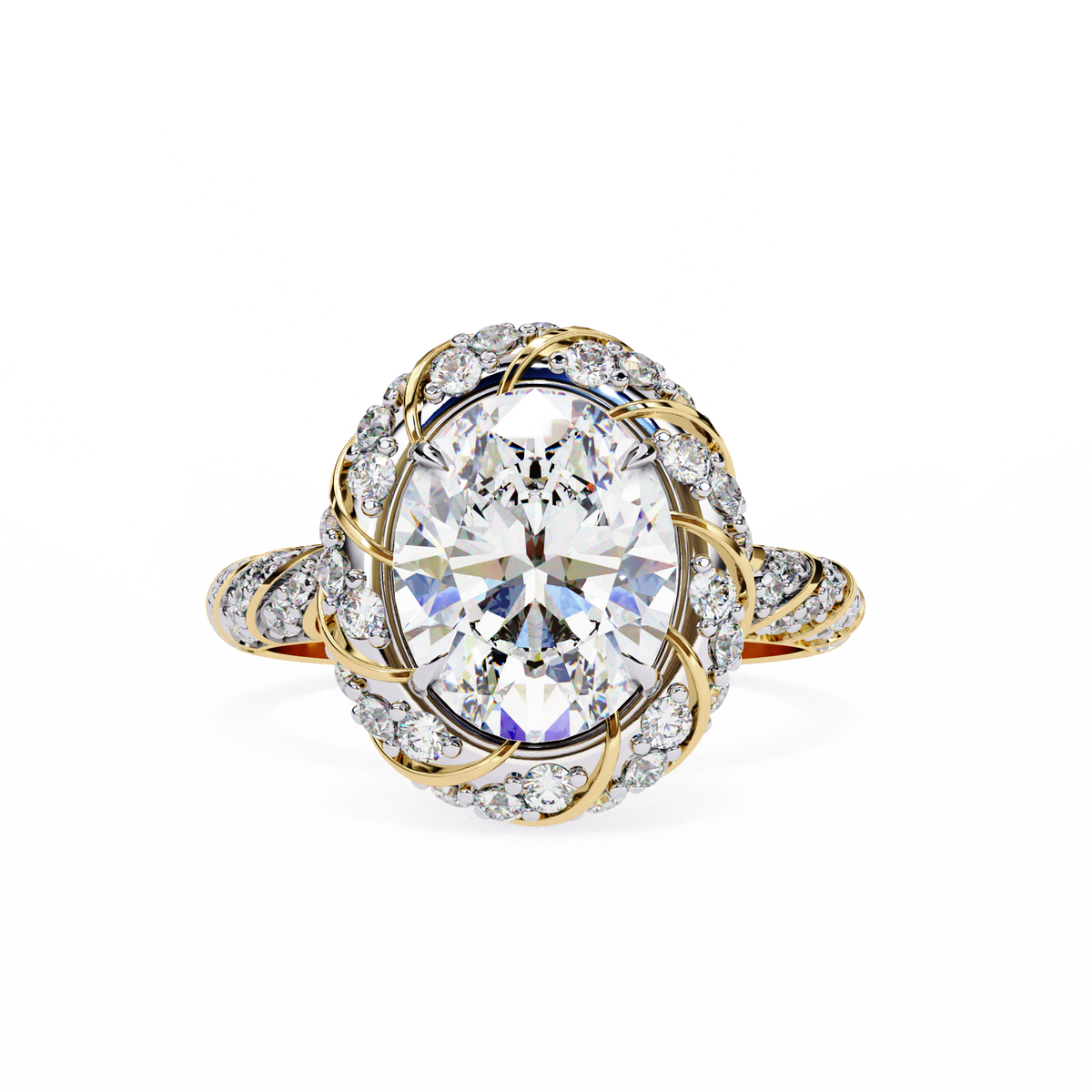 Delicate Oval Lab Diamond Halo Women’s Ring - HIGHCARAT DIAMONDS