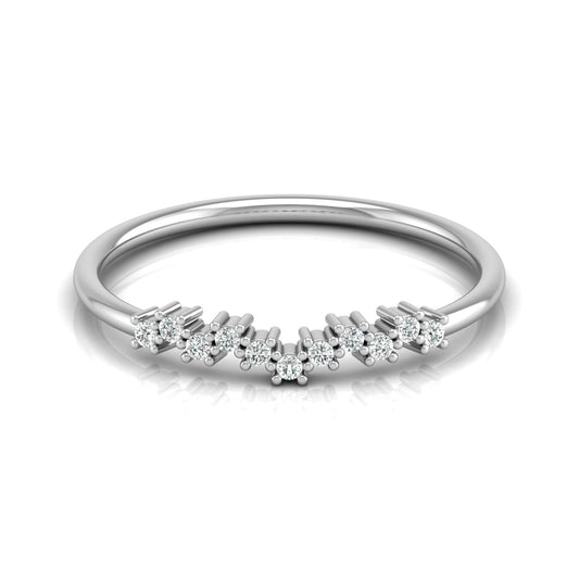 Delicate Round Diamond Band Ring for Women in 14K Solid Gold Lab Grown or Natural Diamonds - HIGHCARAT DIAMONDS