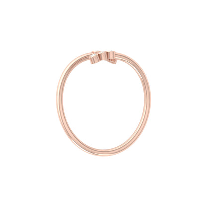 Delicate Round Diamond Bezel Set Open Cuff Ring for Her