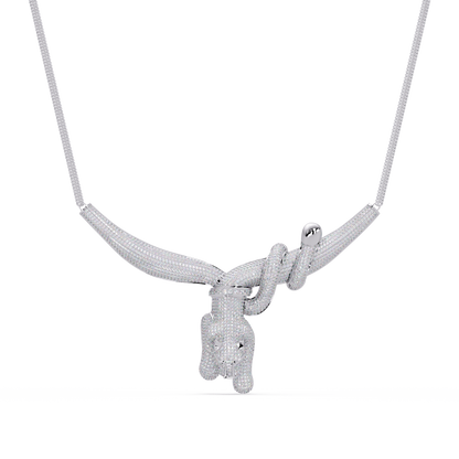 Diamond Panther Claw Pendant Necklace in Rose Gold - HIGHCARAT DIAMONDS