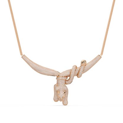 Diamond Panther Claw Pendant Necklace in Rose Gold - HIGHCARAT DIAMONDS