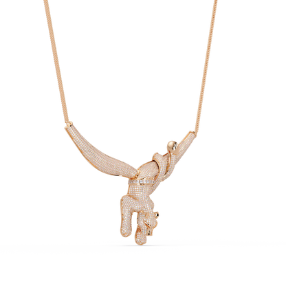 Diamond Panther Claw Pendant Necklace in Rose Gold - HIGHCARAT DIAMONDS