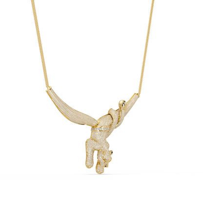 Diamond Panther Claw Pendant Necklace in Rose Gold - HIGHCARAT DIAMONDS