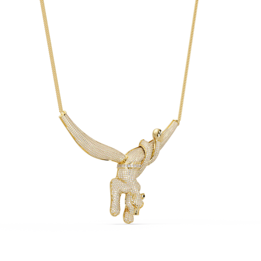 Diamond Panther Claw Pendant Necklace in Rose Gold - HIGHCARAT DIAMONDS