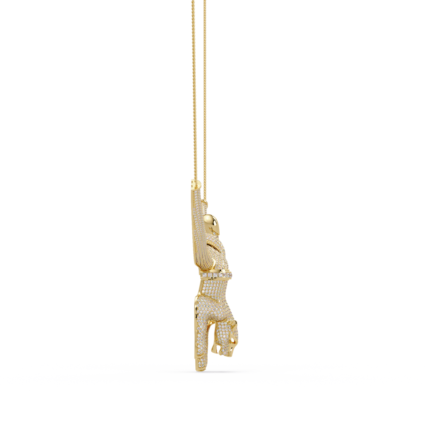 Diamond Panther Claw Pendant Necklace in Rose Gold - HIGHCARAT DIAMONDS