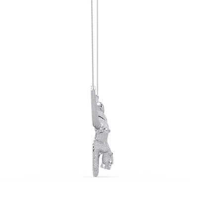 Diamond Panther Claw Pendant Necklace in Rose Gold - HIGHCARAT DIAMONDS