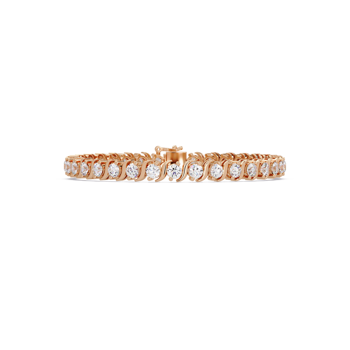 Diamond Swirl Link Lab Grown Diamond Tennis Bracelet - HIGHCARAT DIAMONDS