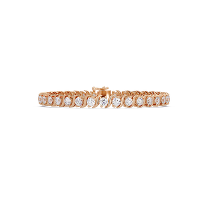 Diamond Swirl Link Lab Grown Diamond Tennis Bracelet - HIGHCARAT DIAMONDS