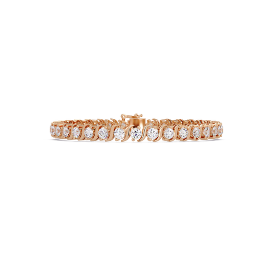 Diamond Swirl Link Lab Grown Diamond Tennis Bracelet - HIGHCARAT DIAMONDS