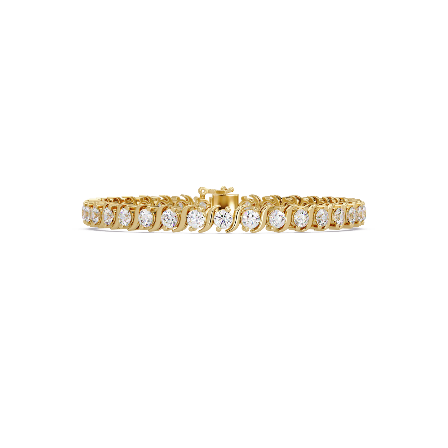 Diamond Swirl Link Lab Grown Diamond Tennis Bracelet - HIGHCARAT DIAMONDS