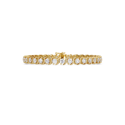 Diamond Swirl Link Lab Grown Diamond Tennis Bracelet - HIGHCARAT DIAMONDS