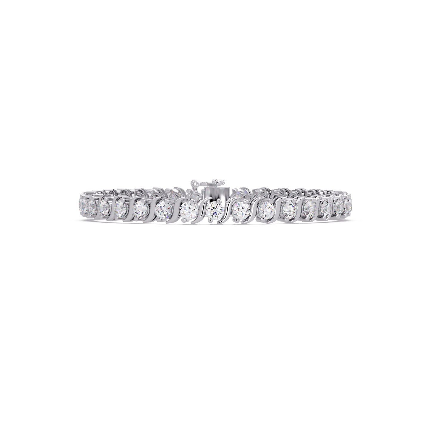 Diamond Swirl Link Lab Grown Diamond Tennis Bracelet - HIGHCARAT DIAMONDS