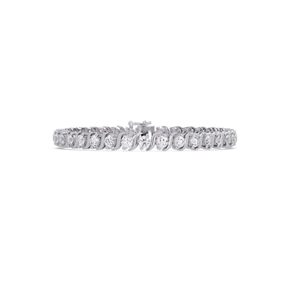 Diamond Swirl Link Lab Grown Diamond Tennis Bracelet - HIGHCARAT DIAMONDS