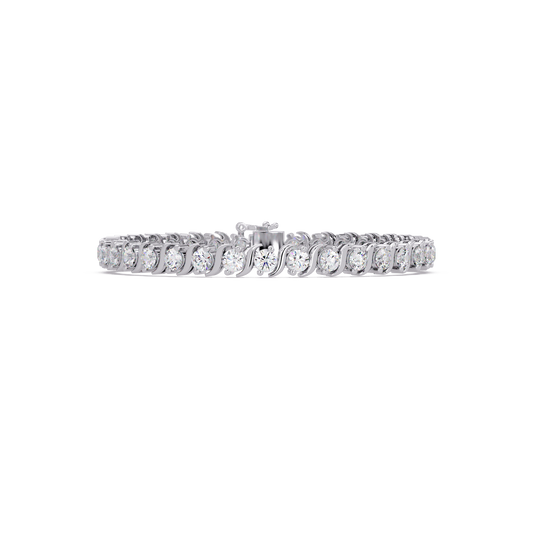 Diamond Swirl Link Lab Grown Diamond Tennis Bracelet - HIGHCARAT DIAMONDS