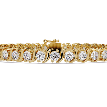 Diamond Swirl Link Lab Grown Diamond Tennis Bracelet - HIGHCARAT DIAMONDS