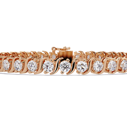Diamond Swirl Link Lab Grown Diamond Tennis Bracelet - HIGHCARAT DIAMONDS
