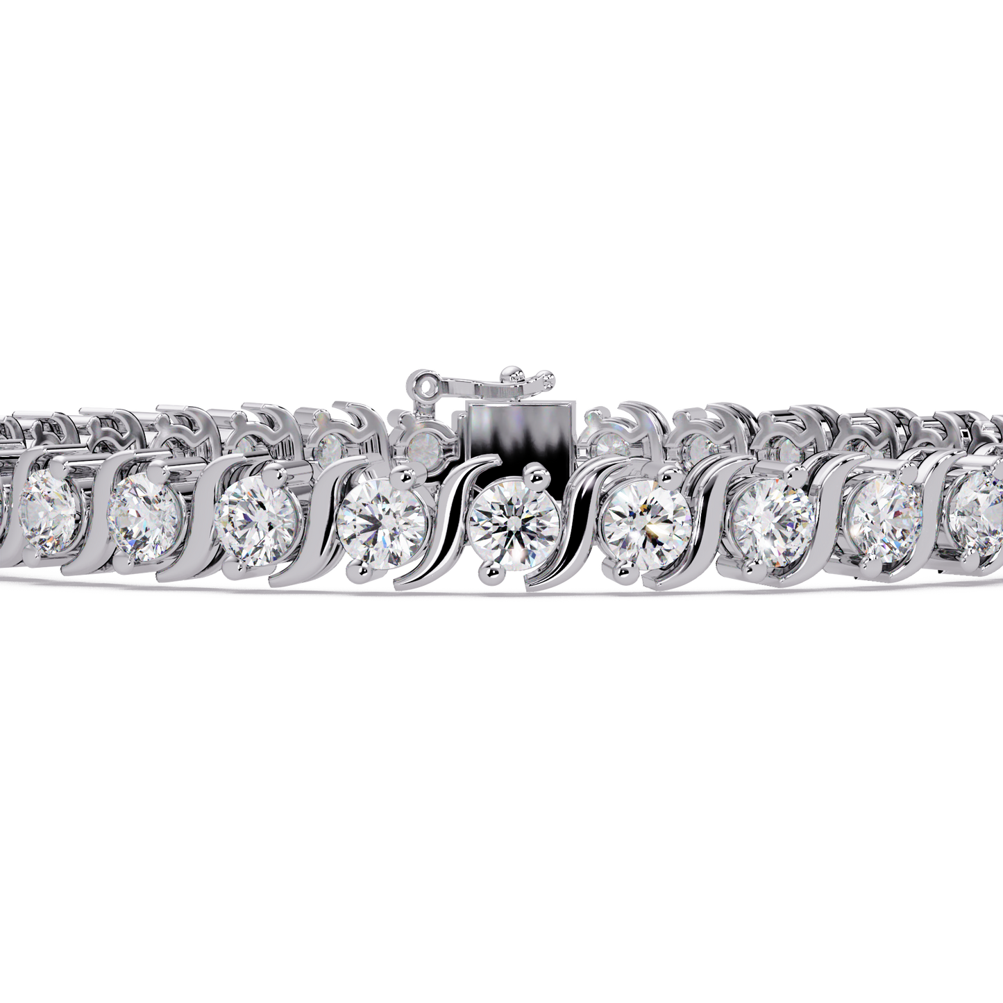 Diamond Swirl Link Lab Grown Diamond Tennis Bracelet - HIGHCARAT DIAMONDS