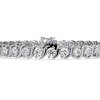 Diamond Swirl Link Lab Grown Diamond Tennis Bracelet - HIGHCARAT DIAMONDS