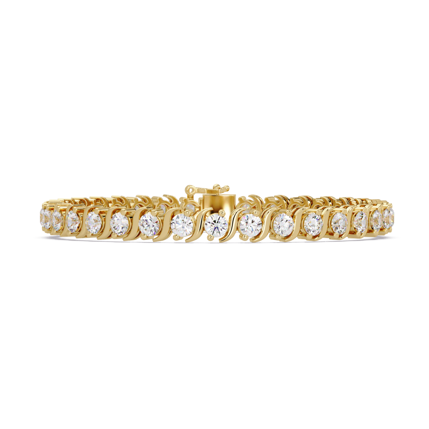 Diamond Swirl Link Lab Grown Diamond Tennis Bracelet - HIGHCARAT DIAMONDS