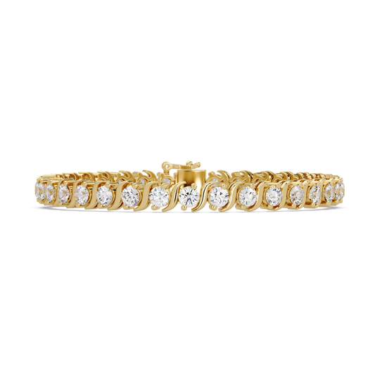 Diamond Swirl Link Lab Grown Diamond Tennis Bracelet - HIGHCARAT DIAMONDS