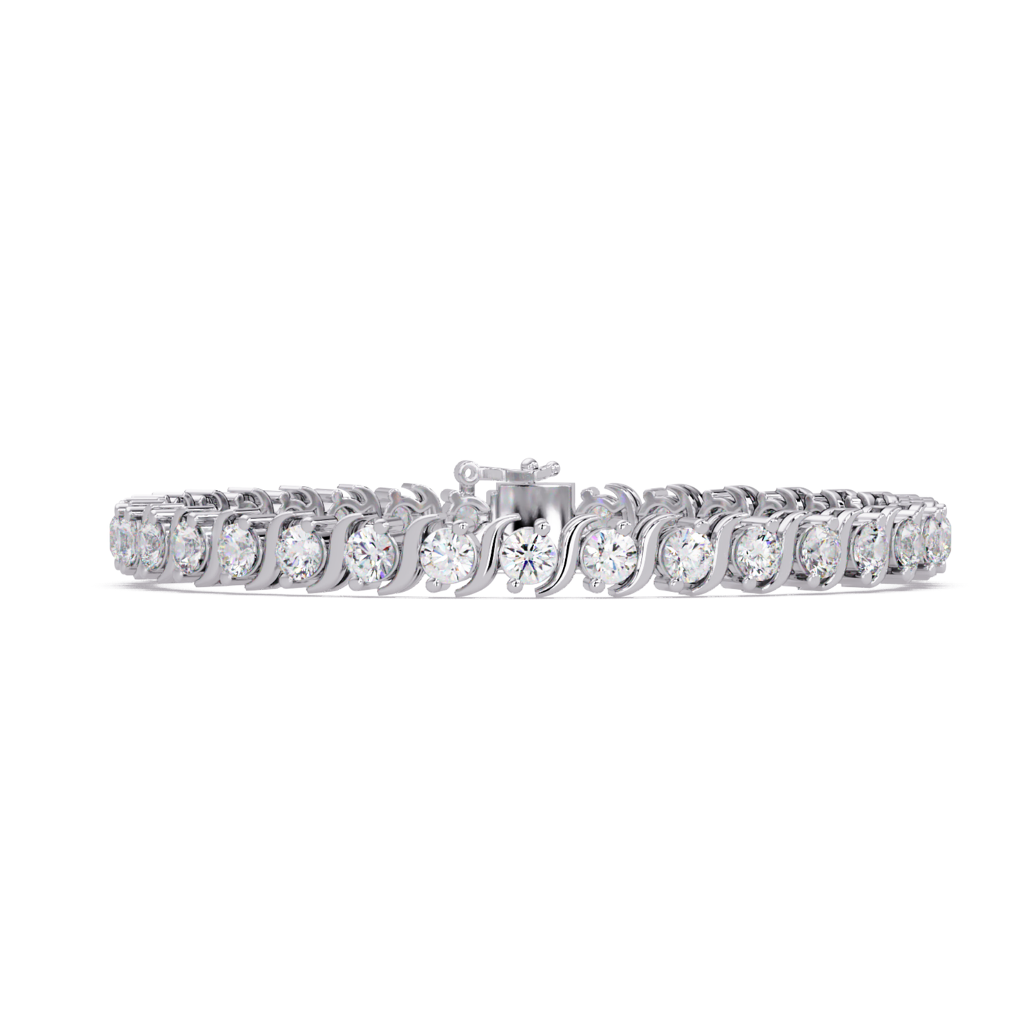 Diamond Swirl Link Lab Grown Diamond Tennis Bracelet - HIGHCARAT DIAMONDS