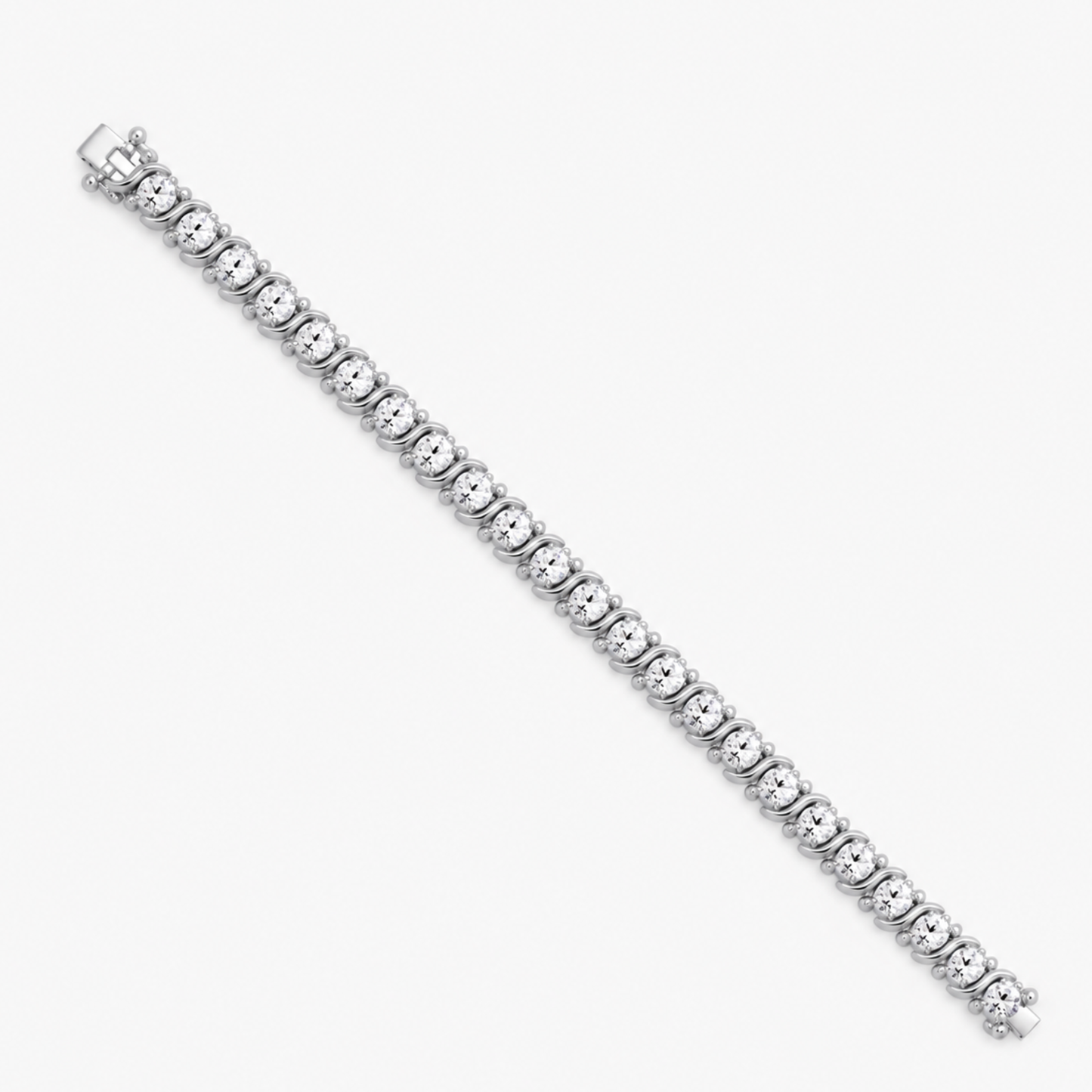 Diamond Swirl Link Lab Grown Diamond Tennis Bracelet - HIGHCARAT DIAMONDS