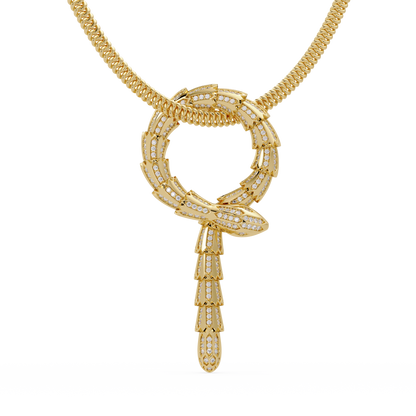 Diamond Thorn Circle Pendant Necklace in Yellow Gold - HIGHCARAT DIAMONDS