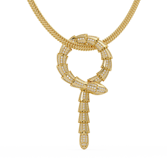 Diamond Thorn Circle Pendant Necklace in Yellow Gold - HIGHCARAT DIAMONDS