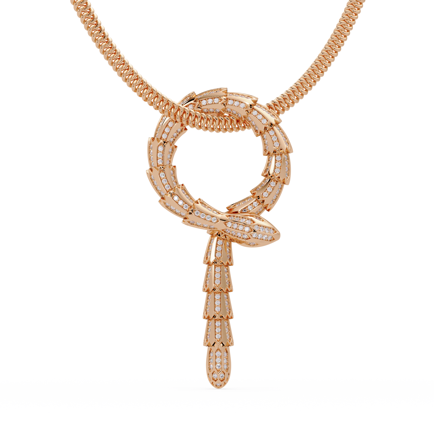 Diamond Thorn Circle Pendant Necklace in Yellow Gold - HIGHCARAT DIAMONDS