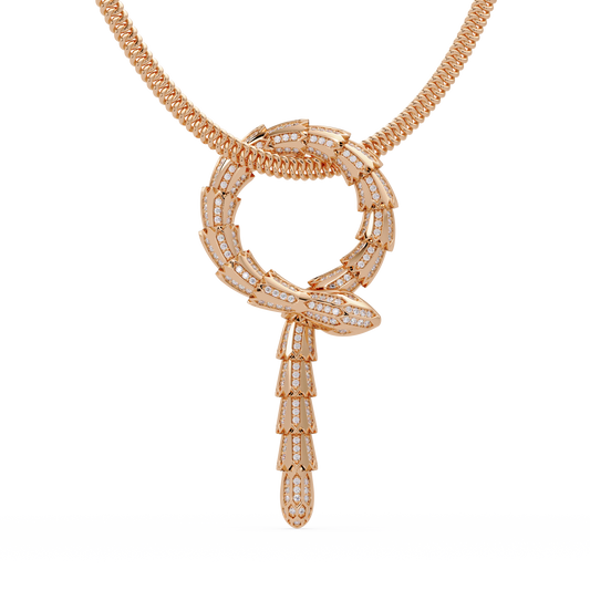 Diamond Thorn Circle Pendant Necklace in Yellow Gold - HIGHCARAT DIAMONDS