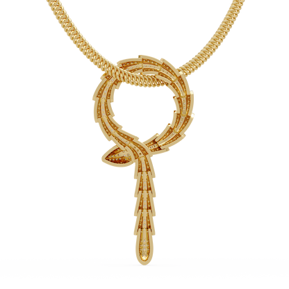 Diamond Thorn Circle Pendant Necklace in Yellow Gold - HIGHCARAT DIAMONDS