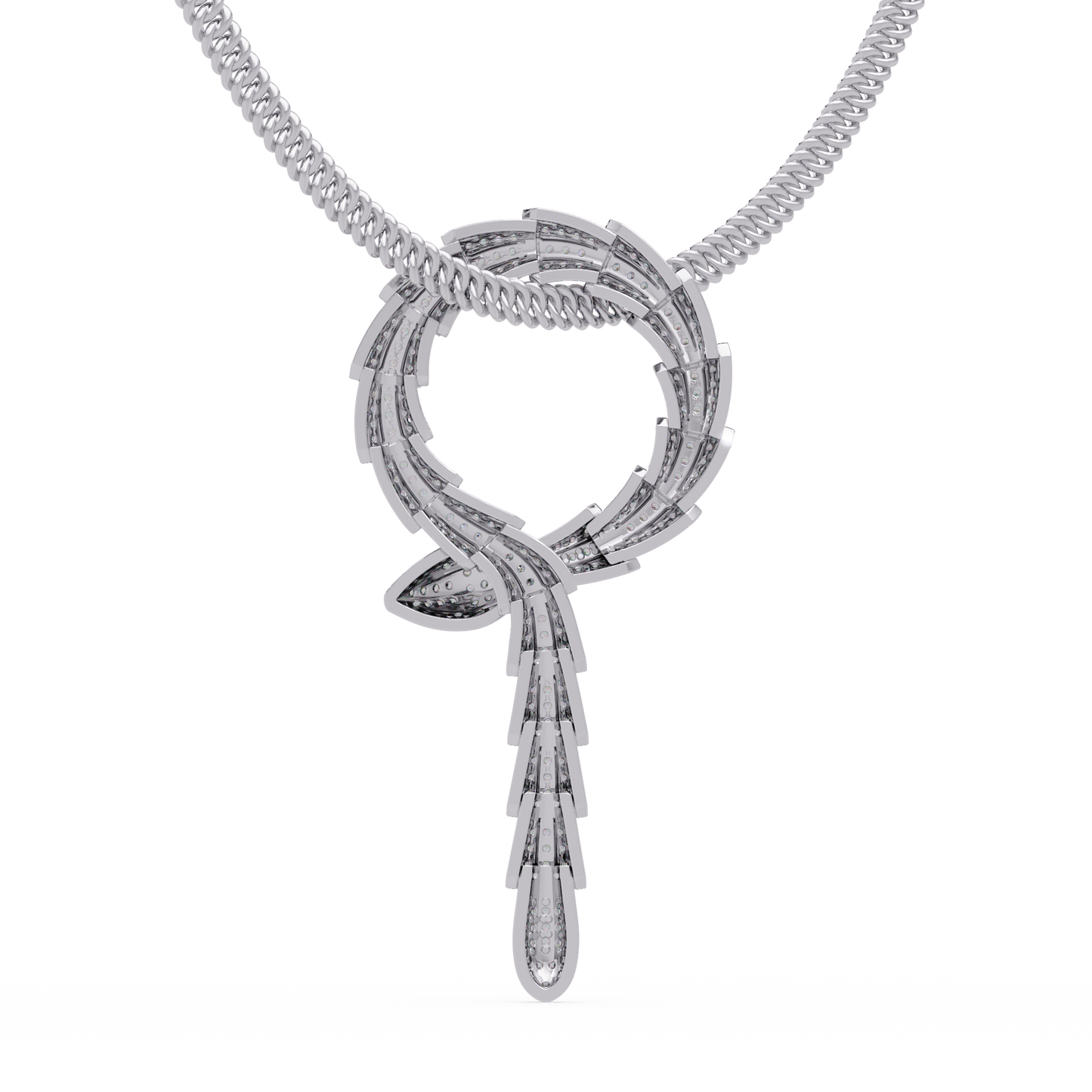 Diamond Thorn Circle Pendant Necklace in Yellow Gold - HIGHCARAT DIAMONDS