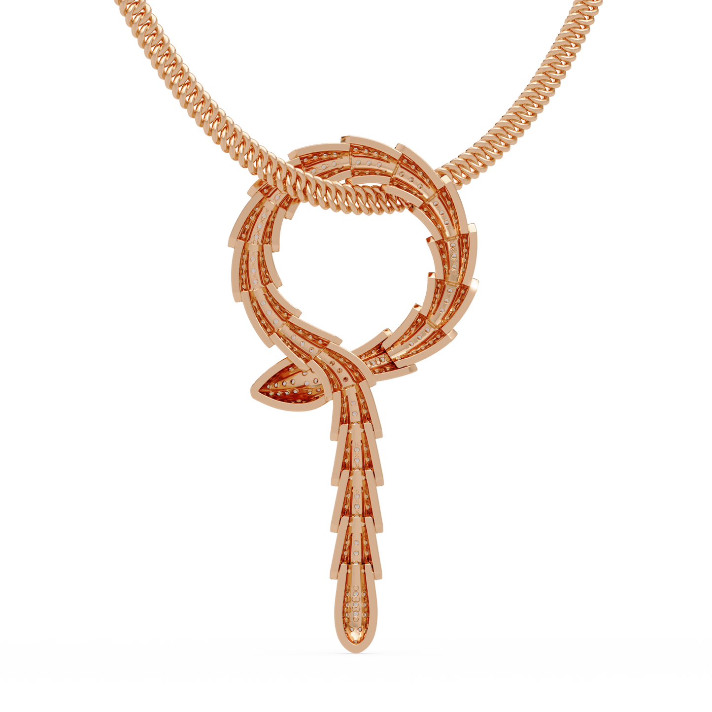 Diamond Thorn Circle Pendant Necklace in Yellow Gold - HIGHCARAT DIAMONDS