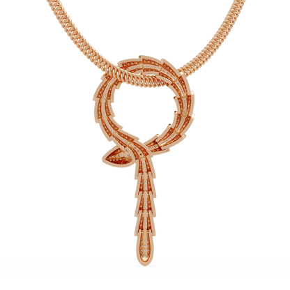 Diamond Thorn Circle Pendant Necklace in Yellow Gold - HIGHCARAT DIAMONDS