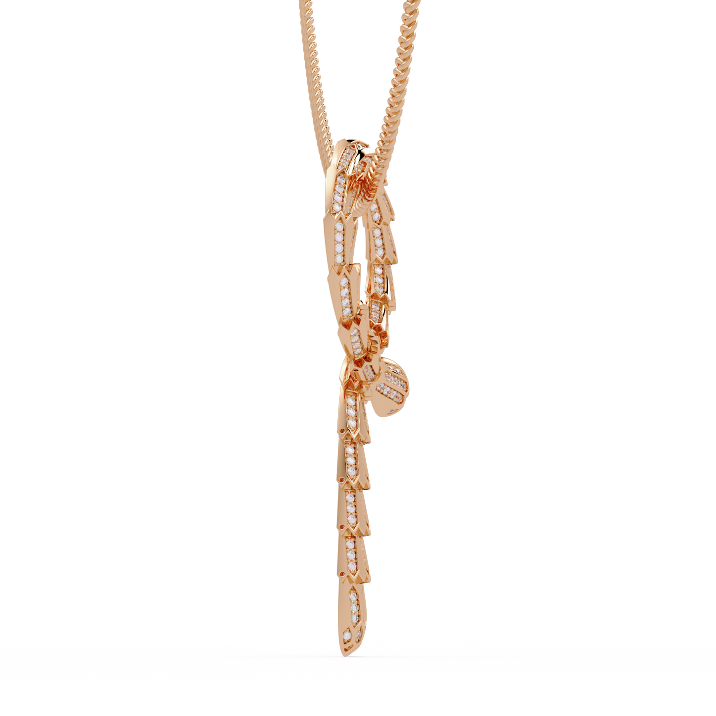 Diamond Thorn Circle Pendant Necklace in Yellow Gold - HIGHCARAT DIAMONDS