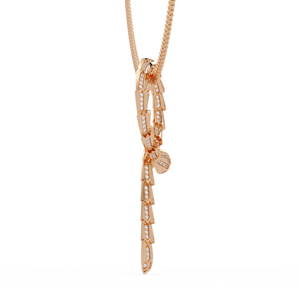 Diamond Thorn Circle Pendant Necklace in Yellow Gold - HIGHCARAT DIAMONDS