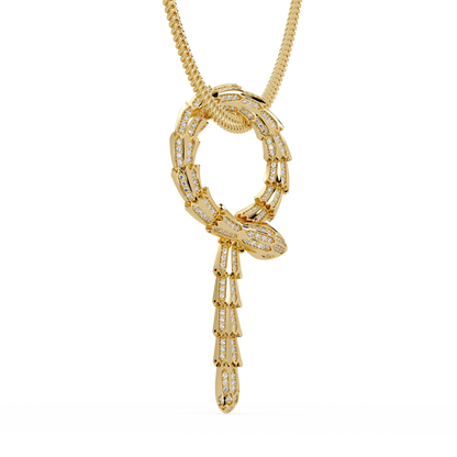 Diamond Thorn Circle Pendant Necklace in Yellow Gold - HIGHCARAT DIAMONDS