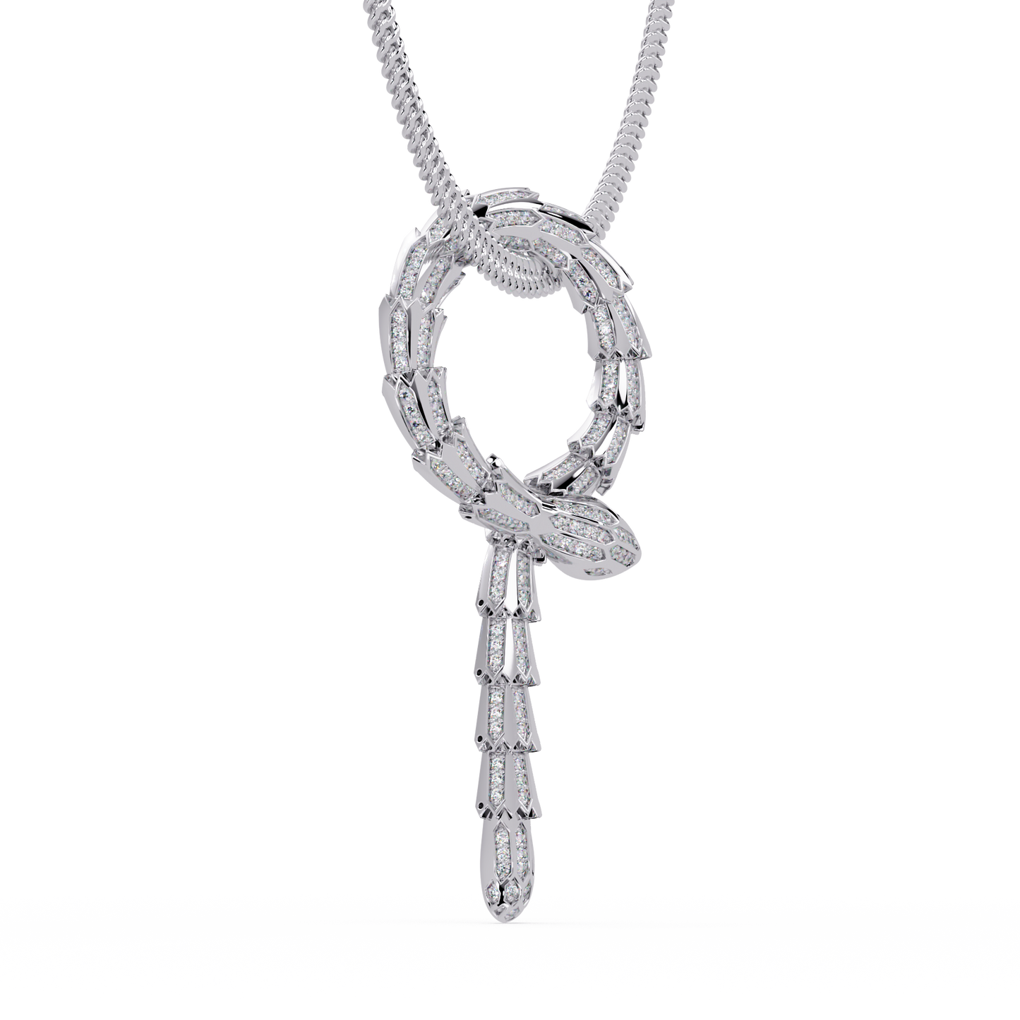 Diamond Thorn Circle Pendant Necklace in Yellow Gold - HIGHCARAT DIAMONDS