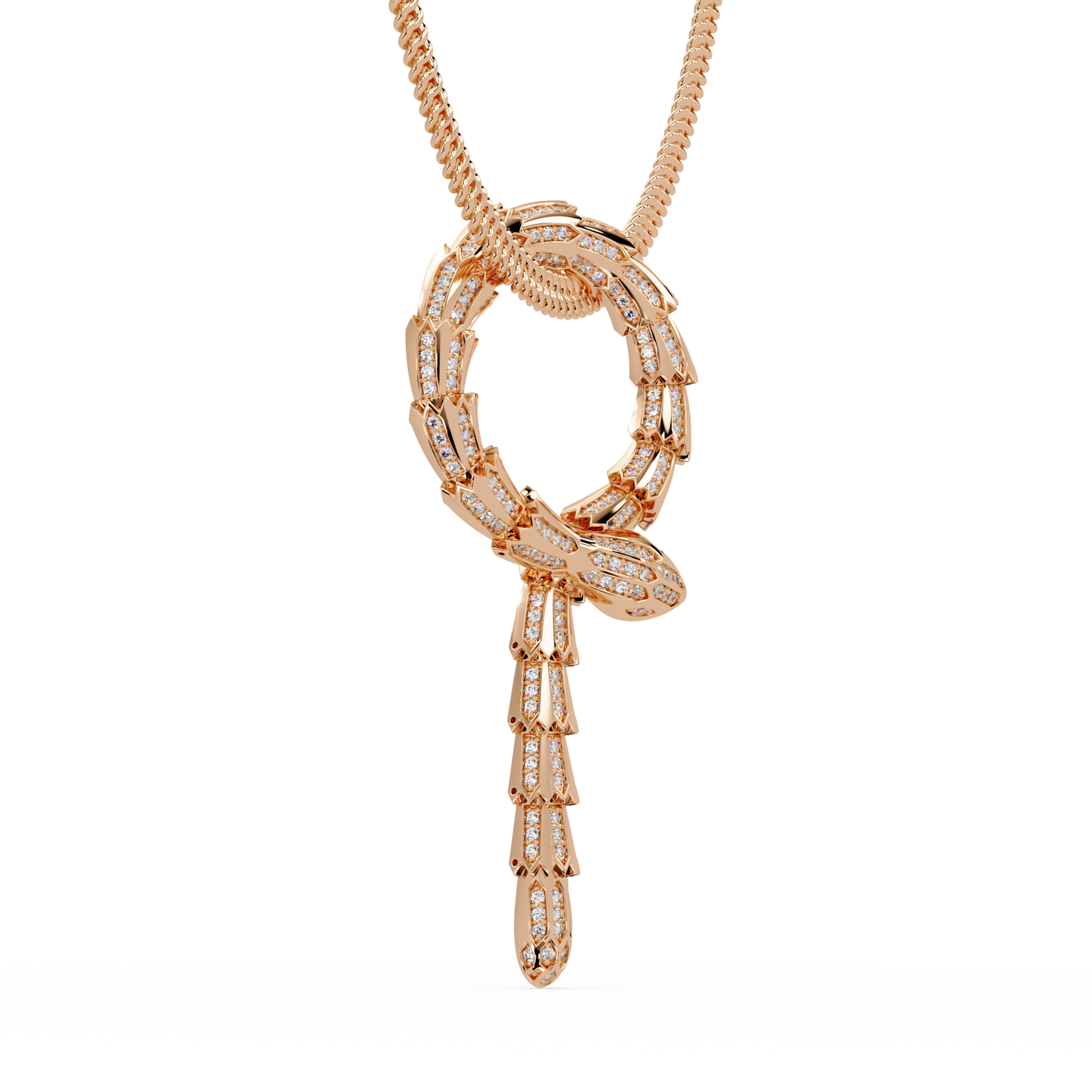 Diamond Thorn Circle Pendant Necklace in Yellow Gold - HIGHCARAT DIAMONDS