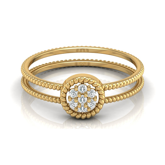 Double Band Halo Cluster Lab Diamond Ring - HIGHCARAT DIAMONDS