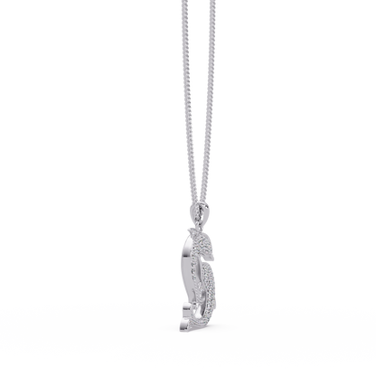 Double Dolphin Lab grown Diamond Pendant Chain - HIGHCARAT DIAMONDS