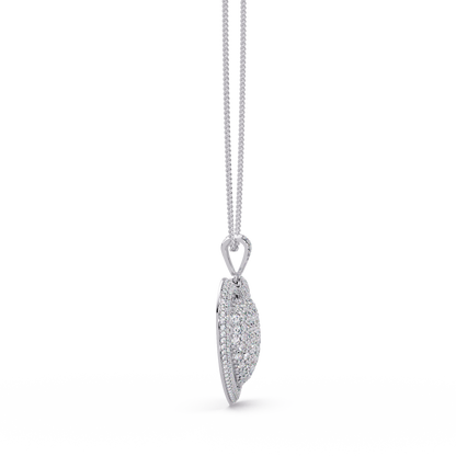 Double Halo Round Lab Grown Diamond Heart Pendant - HIGHCARAT DIAMONDS