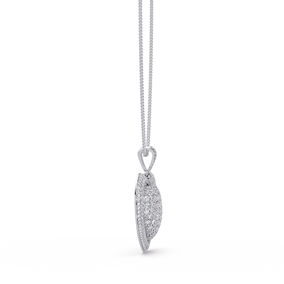 Double Halo Round Lab Grown Diamond Heart Pendant - HIGHCARAT DIAMONDS