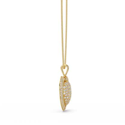 Double Halo Round Lab Grown Diamond Heart Pendant - HIGHCARAT DIAMONDS