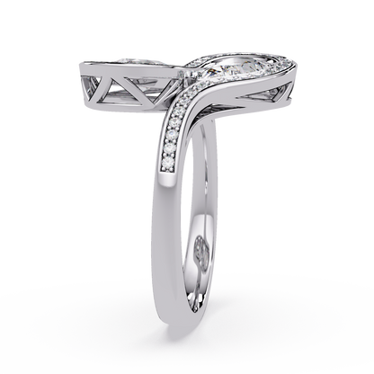 Double Pear Shape Lab Grown Diamond Infinity Halo Ring - HIGHCARAT DIAMONDS