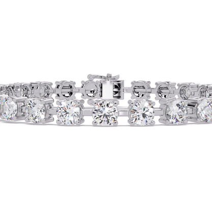 Double Row Round Lab Grown Diamond Tennis Bracelet - HIGHCARAT DIAMONDS