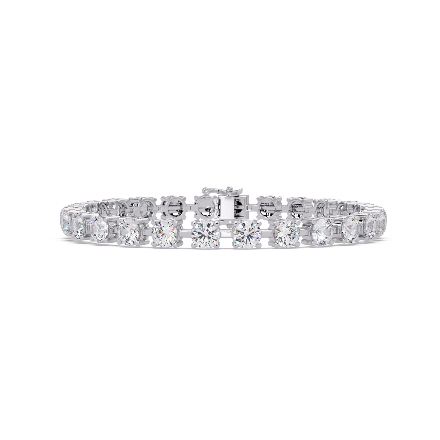 Double Row Round Lab Grown Diamond Tennis Bracelet - HIGHCARAT DIAMONDS