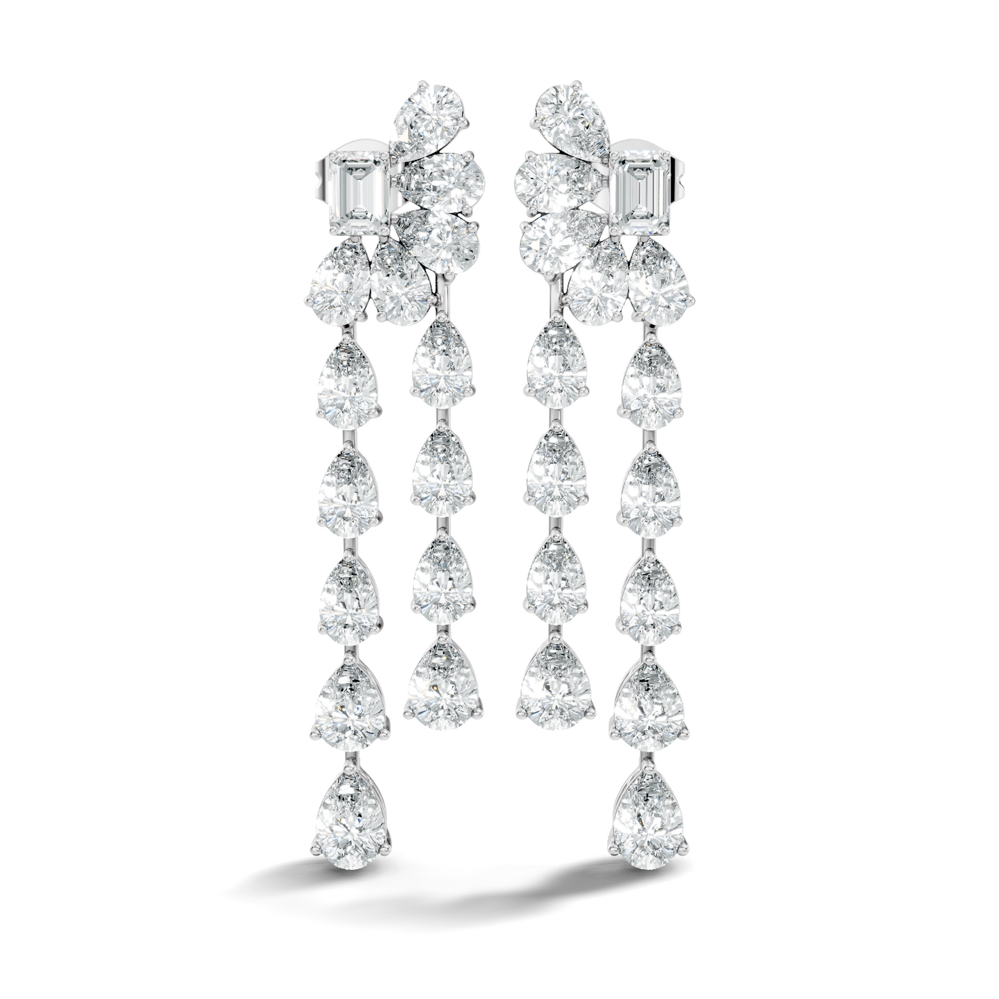 5.36 Carat Emerald & Pear Shape Lab Grown Diamond Elegance Vintage Earrings Daily wear For Women - HIGHCARAT DIAMONDS