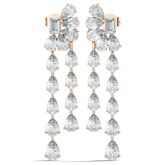 5.36 Carat Emerald & Pear Shape Lab Grown Diamond Elegance Vintage Earrings Daily wear For Women - HIGHCARAT DIAMONDS