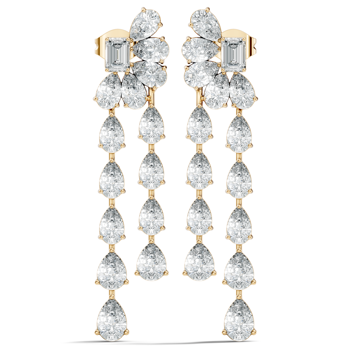 5.36 Carat Emerald & Pear Shape Lab Grown Diamond Elegance Vintage Earrings Daily wear For Women - HIGHCARAT DIAMONDS